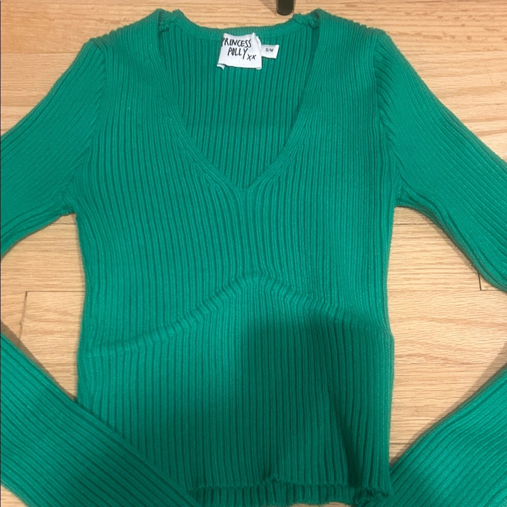 Princess Polly Emerald V-Neck Sweater